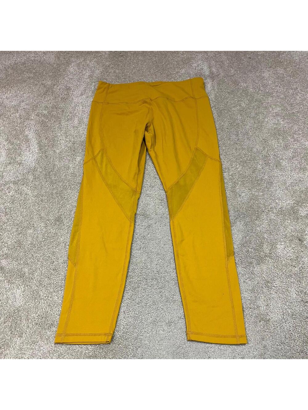 ZYIA Active Leggings Women Mustard Activewear Size 12 NWT